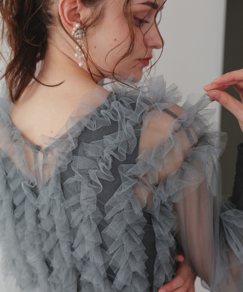 Dorry Doll（ドリードール）の「フリルブラウスセットドレス（ドレス・レディース・ブラウン/ブラック/グレー/ブラック×ベージュ・MEDIUM/M-Short）」の18枚目の写真