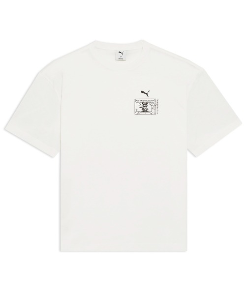 PUMA(プーマ)の「PUMA プーマ ユニセックス NEKO-SAN MAGAZINE スーベニア 半袖 フロント バック(Tシャツ/カットソー・メンズ・ホワイト系その他/ブラック/ホワイト系その他2・X-LARGE/X-SMALL/XX-LARGE/LARGE/MEDIUM/SMALL)」の1枚目の写真