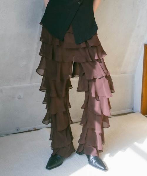 sahara（サハラ）の「Tiered Pants（その他パンツ・レディース・ブラウン/ブルー系その他/ブラック・FREE）」の2枚目の写真