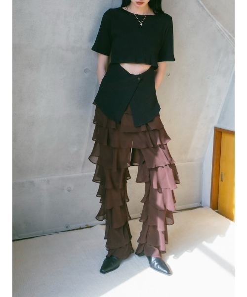 sahara（サハラ）の「Tiered Pants（その他パンツ・レディース・ブラウン/ブルー系その他/ブラック・FREE）」の9枚目の写真