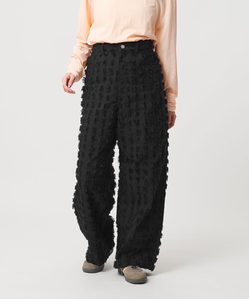 BEAUTY&YOUTH UNITED ARROWS(ビューティーアンドユースユナイテッドアローズ)の「スクエア フリンジ ジャガード ワイドパンツ(その他パンツ・レディース・ブラック/ホワイト・M/S)」の8枚目の写真