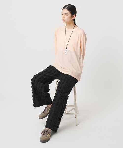 BEAUTY&YOUTH UNITED ARROWS(ビューティーアンドユースユナイテッドアローズ)の「スクエア フリンジ ジャガード ワイドパンツ(その他パンツ・レディース・ブラック/ホワイト・M/S)」の10枚目の写真