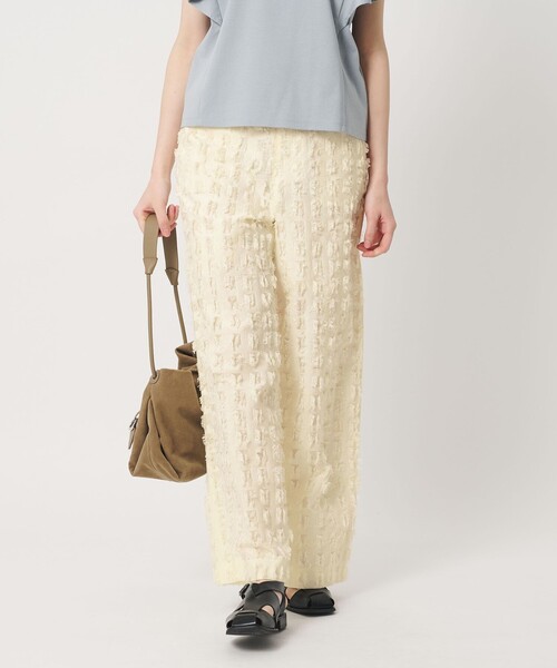 BEAUTY&YOUTH UNITED ARROWS(ビューティーアンドユースユナイテッドアローズ)の「スクエア フリンジ ジャガード ワイドパンツ(その他パンツ・レディース・ブラック/ホワイト・M/S)」の12枚目の写真