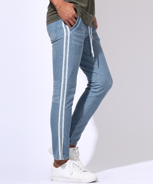 LUXSTYLE（ラグスタイル）の「インディゴ裏毛スウェットパンツ（デニムパンツ・メンズ・インディゴブルー/ブルー系その他2/ブルー/ブルー系その他・3L/M/L/XL/4L/5L）」の3枚目の写真