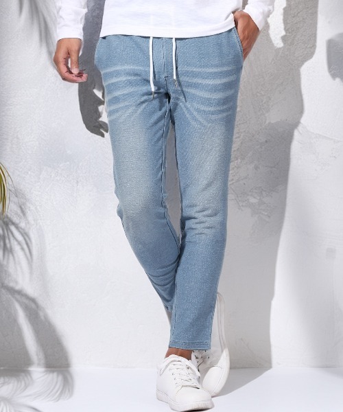 LUXSTYLE（ラグスタイル）の「インディゴ裏毛スウェットパンツ（デニムパンツ・メンズ・インディゴブルー/ブルー系その他2/ブルー/ブルー系その他・3L/M/L/XL/4L/5L）」の2枚目の写真
