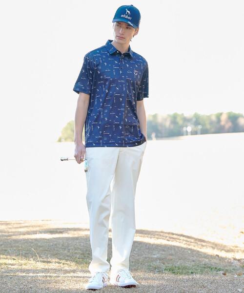 adabat(アダバット)の「【ADABAT NAVY】吸水速乾/UVカット サルーキサマーロゴプリント半袖ポロシャツ(ポロシャツ・メンズ・ホワイト系1/ネイビー系/ブルー系・46/52/50/48)」の11枚目の写真