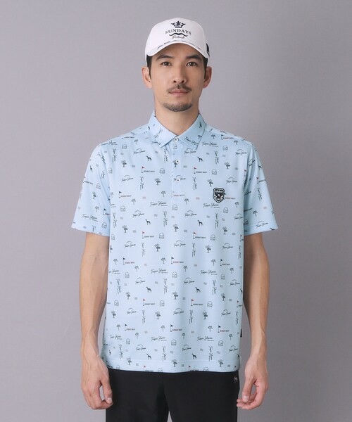 adabat(アダバット)の「【ADABAT NAVY】吸水速乾/UVカット サルーキサマーロゴプリント半袖ポロシャツ(ポロシャツ・メンズ・ホワイト系1/ネイビー系/ブルー系・46/52/50/48)」の13枚目の写真