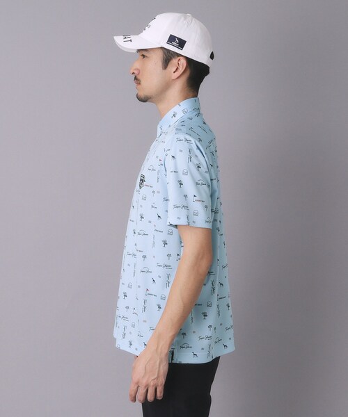 adabat(アダバット)の「【ADABAT NAVY】吸水速乾/UVカット サルーキサマーロゴプリント半袖ポロシャツ(ポロシャツ・メンズ・ホワイト系1/ネイビー系/ブルー系・46/52/50/48)」の14枚目の写真