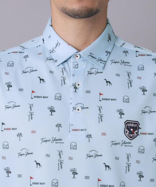 adabat(アダバット)の「【ADABAT NAVY】吸水速乾/UVカット サルーキサマーロゴプリント半袖ポロシャツ(ポロシャツ・メンズ・ホワイト系1/ネイビー系/ブルー系・46/52/50/48)」の16枚目の写真