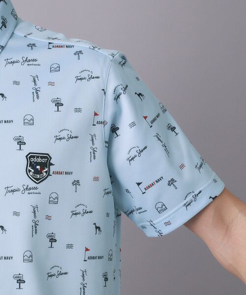 adabat(アダバット)の「【ADABAT NAVY】吸水速乾/UVカット サルーキサマーロゴプリント半袖ポロシャツ(ポロシャツ・メンズ・ホワイト系1/ネイビー系/ブルー系・46/52/50/48)」の18枚目の写真