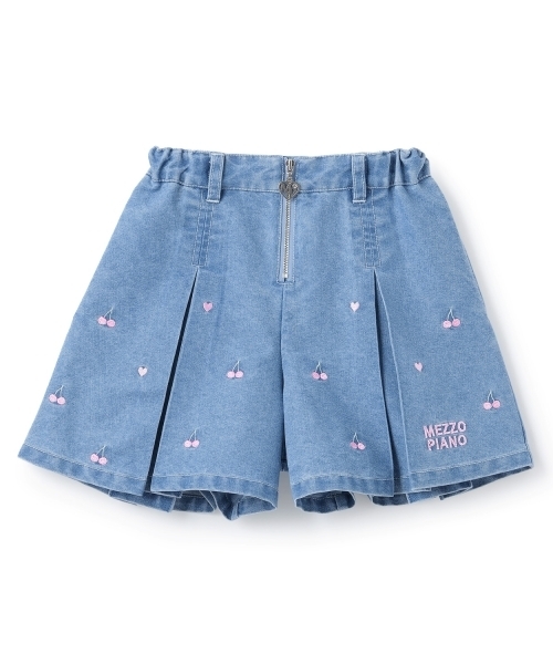ちび刺しゅうフロントZIP タックキュロットスカート（その他パンツ