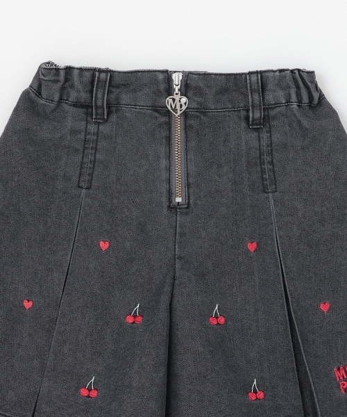 mezzo piano(メゾピアノ)の「ちび刺しゅうフロントZIP タックキュロットスカート(その他パンツ・キッズ・サックスブルー/グレー・140cm/130cm/120cm/110cm)」の12枚目の写真