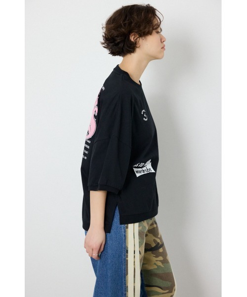 RODEO CROWNS WIDE BOWL(ロデオクラウンズワイドボウル)の「発泡マルチロゴビッグトップス(Tシャツ/カットソー・レディース・ブラック/サックスブルー/オフホワイト・FREE)」の6枚目の写真