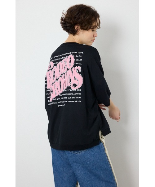 RODEO CROWNS WIDE BOWL(ロデオクラウンズワイドボウル)の「発泡マルチロゴビッグトップス(Tシャツ/カットソー・レディース・ブラック/サックスブルー/オフホワイト・FREE)」の7枚目の写真