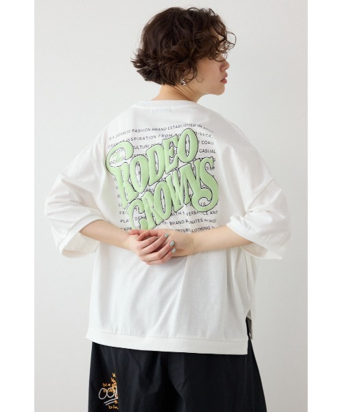 RODEO CROWNS WIDE BOWL(ロデオクラウンズワイドボウル)の「発泡マルチロゴビッグトップス(Tシャツ/カットソー・レディース・ブラック/サックスブルー/オフホワイト・FREE)」の10枚目の写真