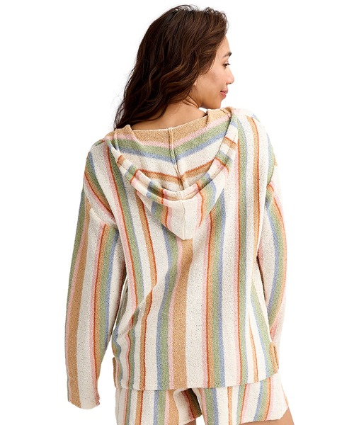 BILLABONG（ビラボン）の「BILLABONG/ビラボン 前ボタン パーカー 水陸両用 塩素対応 セットアップ対応 BG013614 UT（パーカー・レディース・ブラック×ホワイト/ブルー系/ストーン・M）」の4枚目の写真