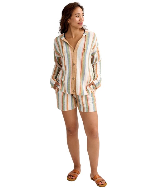 BILLABONG（ビラボン）の「BILLABONG/ビラボン 前ボタン パーカー 水陸両用 塩素対応 セットアップ対応 BG013614 UT（パーカー・レディース・ブラック×ホワイト/ブルー系/ストーン・M）」の5枚目の写真