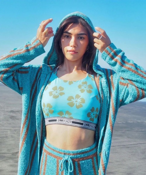 BILLABONG（ビラボン）の「BILLABONG/ビラボン 前ボタン パーカー 水陸両用 塩素対応 セットアップ対応 BG013614 UT（パーカー・レディース・ブラック×ホワイト/ブルー系/ストーン・M）」の16枚目の写真