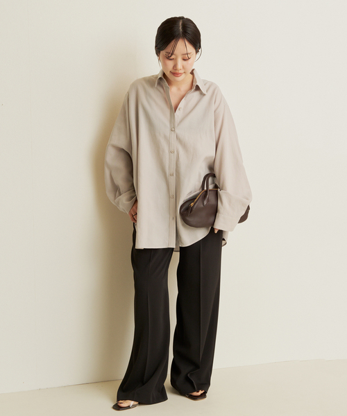 plage（プラージュ）の「Back open シャツ（シャツ/ブラウス・レディース・ライトグレー/ホワイト・FREE）」の5枚目の写真