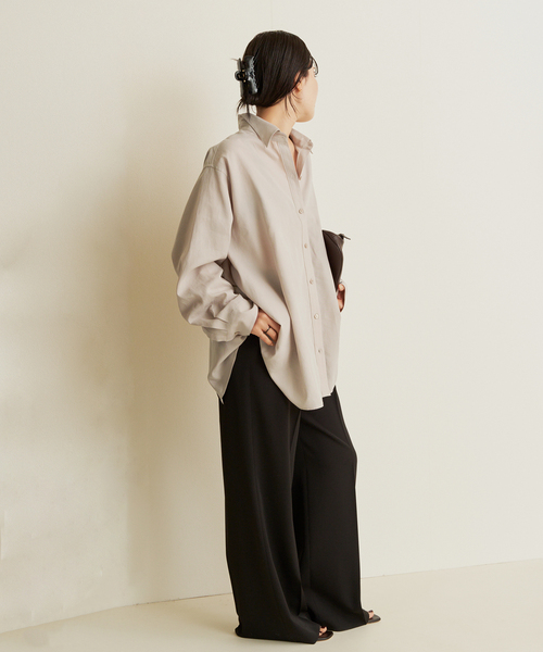 plage（プラージュ）の「Back open シャツ（シャツ/ブラウス・レディース・ライトグレー/ホワイト・FREE）」の6枚目の写真