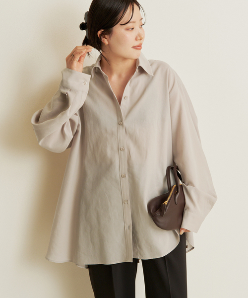 plage（プラージュ）の「Back open シャツ（シャツ/ブラウス・レディース・ライトグレー/ホワイト・FREE）」の8枚目の写真