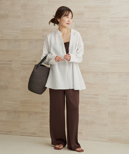 plage（プラージュ）の「Back open シャツ（シャツ/ブラウス・レディース・ライトグレー/ホワイト・FREE）」の13枚目の写真