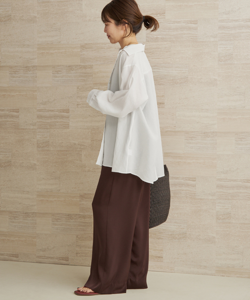 plage（プラージュ）の「Back open シャツ（シャツ/ブラウス・レディース・ライトグレー/ホワイト・FREE）」の14枚目の写真