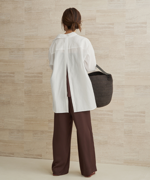 plage（プラージュ）の「Back open シャツ（シャツ/ブラウス・レディース・ライトグレー/ホワイト・FREE）」の15枚目の写真