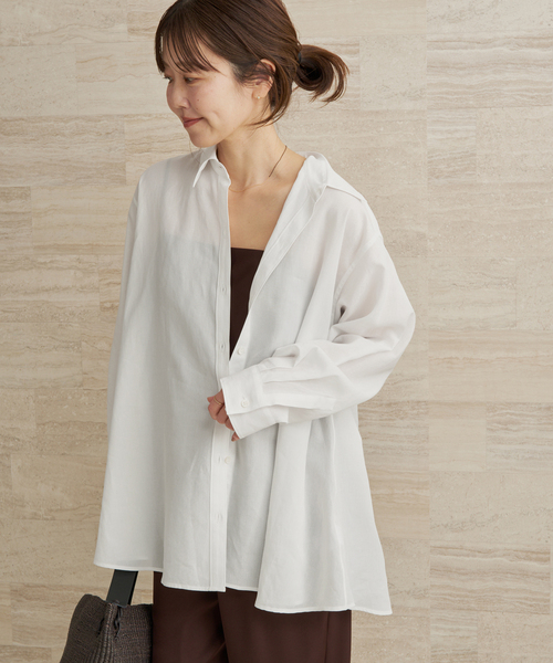 plage（プラージュ）の「Back open シャツ（シャツ/ブラウス・レディース・ライトグレー/ホワイト・FREE）」の17枚目の写真