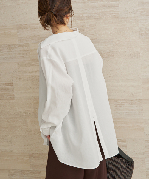 plage（プラージュ）の「Back open シャツ（シャツ/ブラウス・レディース・ライトグレー/ホワイト・FREE）」の18枚目の写真