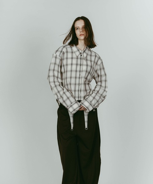 Knuth Marf（クヌースマーフ）の「design overshirt（Tシャツ/カットソー・レディース・ホワイト/オリーブ・FREE）」の3枚目の写真