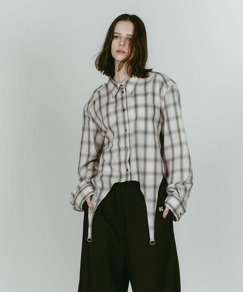 Knuth Marf（クヌースマーフ）の「design overshirt（Tシャツ/カットソー・レディース・ホワイト/オリーブ・FREE）」の5枚目の写真
