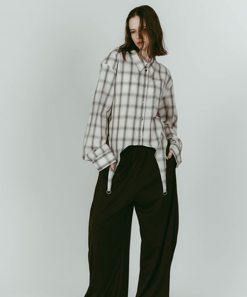 Knuth Marf（クヌースマーフ）の「design overshirt（Tシャツ/カットソー・レディース・ホワイト/オリーブ・FREE）」の6枚目の写真