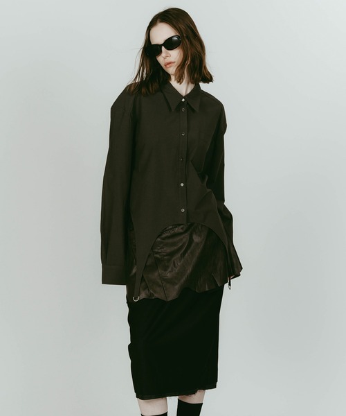 Knuth Marf（クヌースマーフ）の「design overshirt（Tシャツ/カットソー・レディース・ホワイト/オリーブ・FREE）」の12枚目の写真
