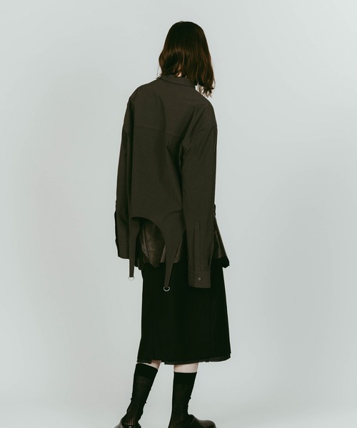 Knuth Marf（クヌースマーフ）の「design overshirt（Tシャツ/カットソー・レディース・ホワイト/オリーブ・FREE）」の18枚目の写真