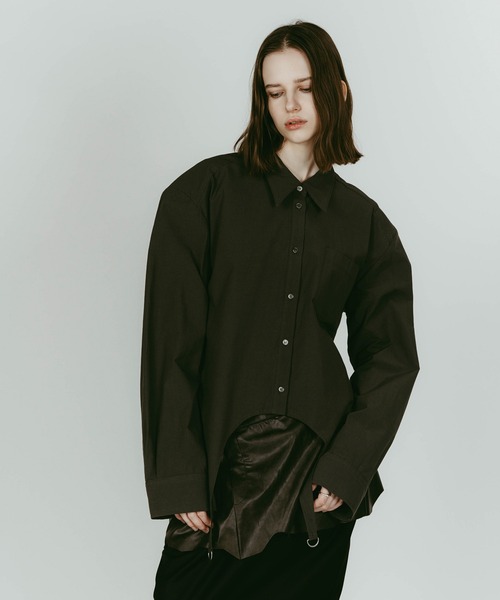 Knuth Marf（クヌースマーフ）の「design overshirt（Tシャツ/カットソー・レディース・ホワイト/オリーブ・FREE）」の13枚目の写真