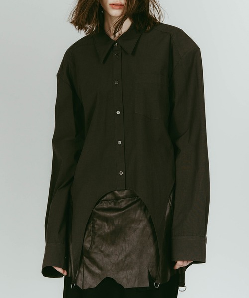 Knuth Marf（クヌースマーフ）の「design overshirt（Tシャツ/カットソー・レディース・ホワイト/オリーブ・FREE）」の15枚目の写真
