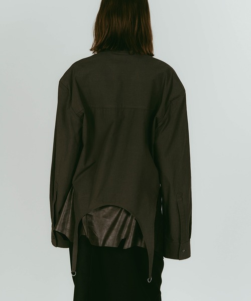Knuth Marf（クヌースマーフ）の「design overshirt（Tシャツ/カットソー・レディース・ホワイト/オリーブ・FREE）」の17枚目の写真