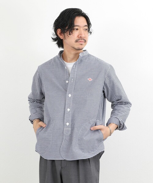 DANTON（ダントン）の「【DANTON】オックスフォード バンドカラーシャツ 長袖 26SS（DT-B0280OXP）（シャツ/ブラウス・メンズ・ネイビー・38/40/42/44）」の4枚目の写真