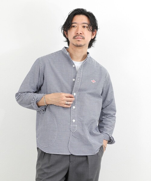 DANTON（ダントン）の「【DANTON】オックスフォード バンドカラーシャツ 長袖 26SS（DT-B0280OXP）（シャツ/ブラウス・メンズ・ネイビー・38/40/42/44）」の5枚目の写真