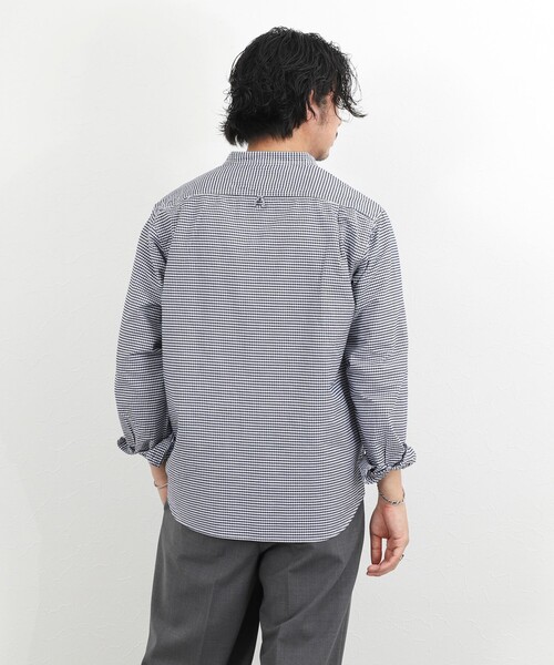 DANTON（ダントン）の「【DANTON】オックスフォード バンドカラーシャツ 長袖 26SS（DT-B0280OXP）（シャツ/ブラウス・メンズ・ネイビー・38/40/42/44）」の7枚目の写真