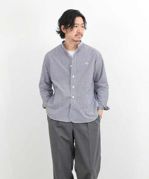 DANTON（ダントン）の「【DANTON】オックスフォード バンドカラーシャツ 長袖 26SS（DT-B0280OXP）（シャツ/ブラウス・メンズ・ネイビー・38/40/42/44）」の8枚目の写真