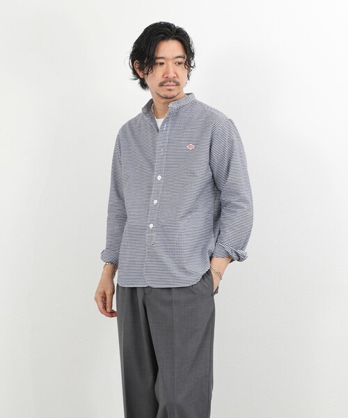 DANTON（ダントン）の「【DANTON】オックスフォード バンドカラーシャツ 長袖 26SS（DT-B0280OXP）（シャツ/ブラウス・メンズ・ネイビー・38/40/42/44）」の9枚目の写真