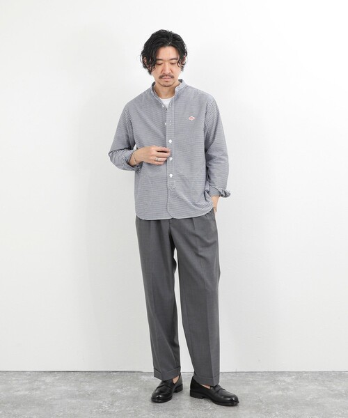 DANTON（ダントン）の「【DANTON】オックスフォード バンドカラーシャツ 長袖 26SS（DT-B0280OXP）（シャツ/ブラウス・メンズ・ネイビー・38/40/42/44）」の10枚目の写真