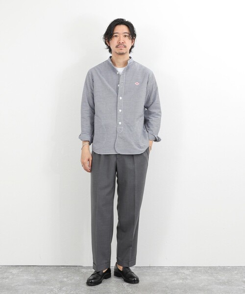DANTON（ダントン）の「【DANTON】オックスフォード バンドカラーシャツ 長袖 26SS（DT-B0280OXP）（シャツ/ブラウス・メンズ・ネイビー・38/40/42/44）」の11枚目の写真