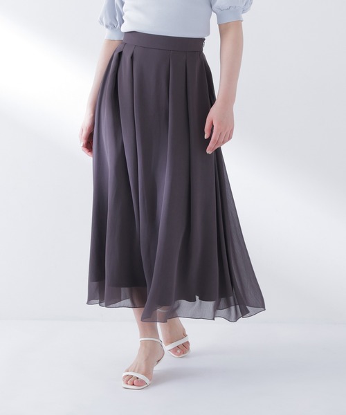 NATURAL BEAUTY BASIC（ナチュラルビューティーベーシック）の「◇楊柳シアーフレアスカート（スカート・レディース・ライトグリーン/チャコールグレー/オフホワイト・SMALL/MEDIUM）」の20枚目の写真