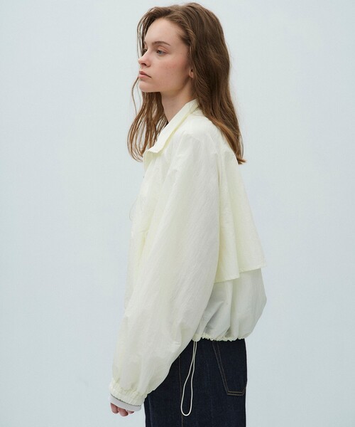 PUBLIC TOKYO(パブリックトウキョウ)の「【2026春新作】AiRON スタンドシェルジャケット*エアロンシリーズ*シアーブルゾン(ブルゾン・レディース・ネイビー/ホワイト・FREE)」の1枚目の写真