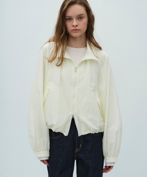 PUBLIC TOKYO(パブリックトウキョウ)の「【2026春新作】AiRON スタンドシェルジャケット*エアロンシリーズ*シアーブルゾン(ブルゾン・レディース・ネイビー/ホワイト・FREE)」の7枚目の写真