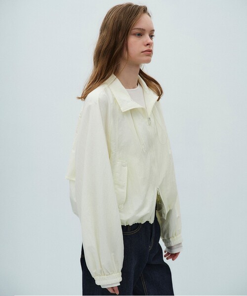 PUBLIC TOKYO(パブリックトウキョウ)の「【2026春新作】AiRON スタンドシェルジャケット*エアロンシリーズ*シアーブルゾン(ブルゾン・レディース・ネイビー/ホワイト・FREE)」の15枚目の写真