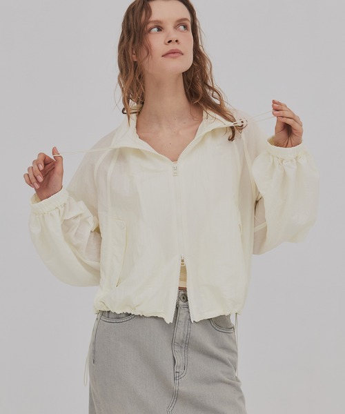 PUBLIC TOKYO(パブリックトウキョウ)の「【2026春新作】AiRON スタンドシェルジャケット*エアロンシリーズ*シアーブルゾン(ブルゾン・レディース・ネイビー/ホワイト・FREE)」の21枚目の写真